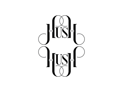 Hush custom type lettering typography