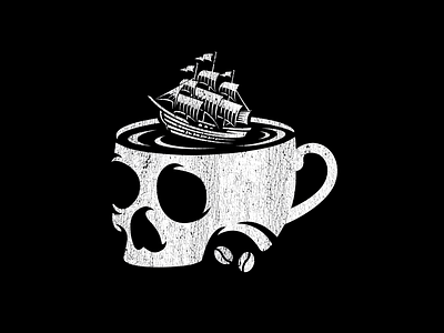 Sinking Ship branding coffee illustration logo skull vector