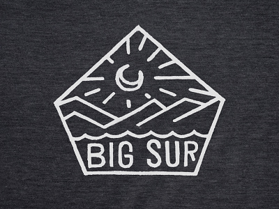 Big Sur Coast badge coast logo mountains patch stamp type water