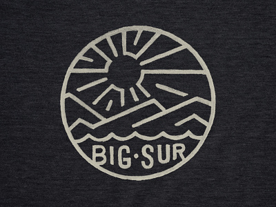 Big Sur Sunrise badge coast logo mountains patch stamp type water