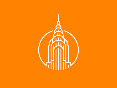 Chrysler building chrysler city icon illustration logo new york skyscraper