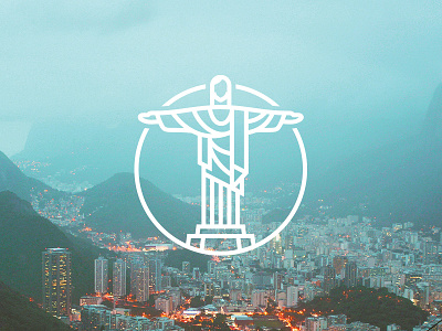 Cristo Redentor brazil christ city icon iconography jesus logo monoline rio statue tropical