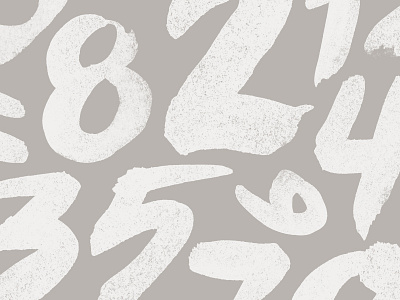Numbers brush ink numbers paint script type typography
