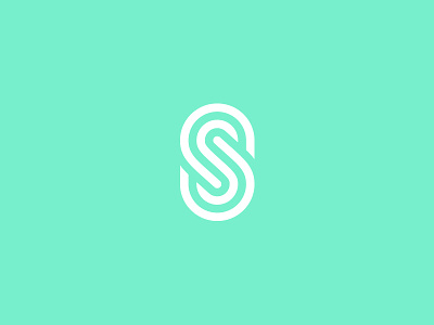 Something Rejected circle green icon letterform logo mint monogram s