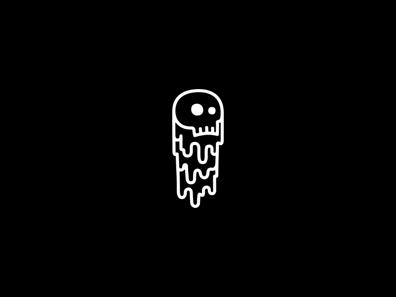 Skullet Headbanger animation blood death gif illustration metal music punk skull