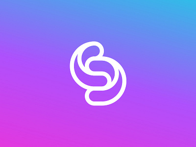 S brand gradient identity lettermark logo monoline