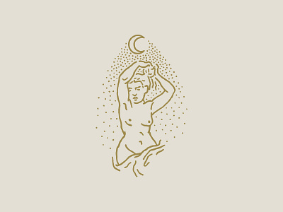 Moon Bather bath beauty illustration moon nude woman