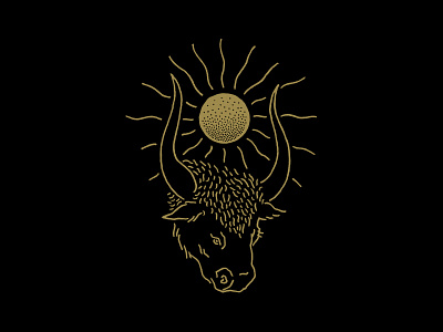 Auroch cattle cow deity illustration sun