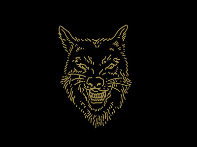 Wolf gold illustration wolf