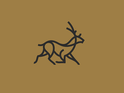 Fallow Deer antlers branding deer identity logo stroke