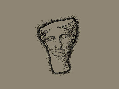 Broken Bust greek illustration pointillism roman statue stipple
