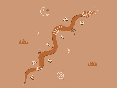 Fasting Snake designforsale earthtone earthy fasting illustration illustrations minimalism minimalist ramadan ramadan2020 snake