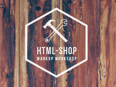 HTML-SHOP - Markup workshop / Logo design hammer logo markup tools vintage wood workshop