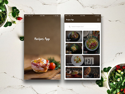 Food Recipe App design mobile app mobile app design mobile ui uiuxdesign