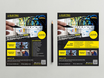 Electrician & Electrical Services Flyer Flyer Template advertising flyer advertising real estate flyer branding advertising flyer business branding flyers business flyer flyer design flyer template marketing flyer promote flyer