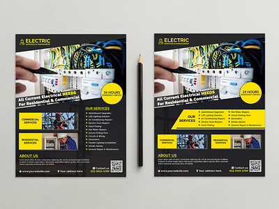 Electrician & Electrical Services Flyer Flyer Template