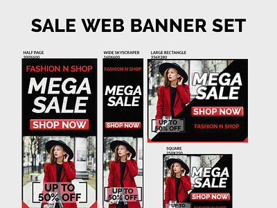 Mega sale web banner set