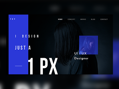 tky - portfolio black blue contrast debut dribbble hello impact line mainvisual photoshop portfolio profile px typogaphy vivid web web design web site