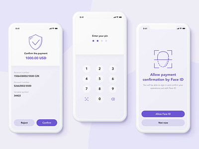 Wultra Mobile Token app app bank bank app bank ui banking bankingapp clean confirmation design design system face id ios mobile banking motion payment pin pin code ui