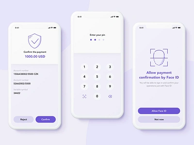 Wultra Mobile Token app app bank bank app bank ui banking bankingapp clean confirmation design design system face id ios mobile banking motion payment pin pin code ui