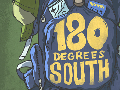 180 Degrees South 180 backpack blue degrees explore hiking illustration south travel