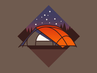 Let's Go Camping camping icon nature night sky stars tent