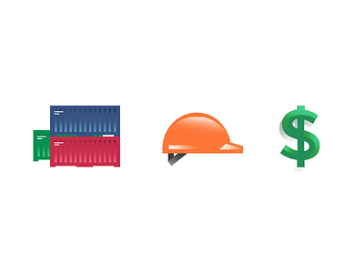 Icons cargo construction icons money shipping