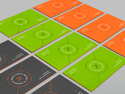 Next Step Design Print Collateral branding bright green business cards envelopes notecards orange painted edges print design typography