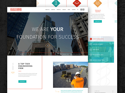 Hillis-Carnes Website clean construction contemporary engineering geotechnical grid modern ui ux vitamin web design website