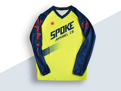 Spoke Apparel Co. Freeride Jersey - Yellow badge biking custom type jersey mountain print shirt sport vitamin