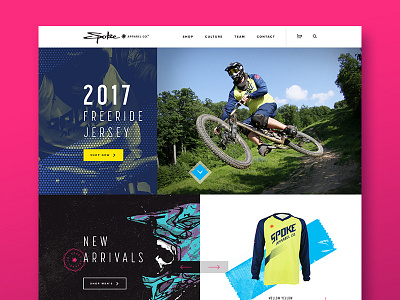 Spoke Apparel Co. 2017 Website apparel clothing ecommerce mountain biking sport ui ux web design