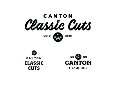 Barbershop Logos barbershop brand classic lockup scissors type typography