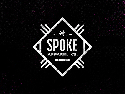 Spoke Badge badge black and white grunge lockup logo maryland screenprint