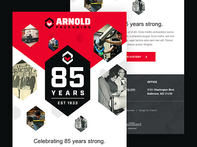 Arnold Packaging Email anniversary badge email packaging