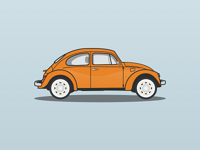 Volkswagen Beetle beetle car flat illustration lines shapes sketch vectors volkswagen