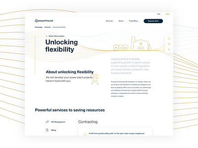 Powerhouse service page branding design iconography illustration interface typography ui ux vector web website