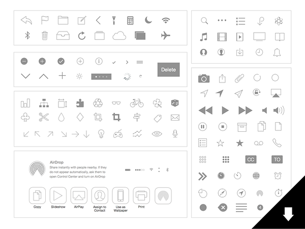 UPDATED! iOS Icons: Natives and Basics (for Sketch app) by Erica Jaclyn