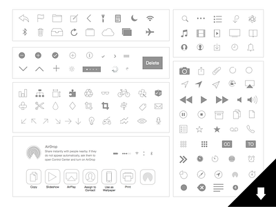 UPDATED! iOS Icons: Natives and Basics (for Sketch app) design download free freebie fun icons interface ios8 sketch template ui ux