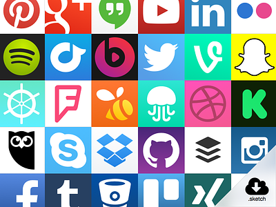 Sketch Social Logos (Vector) apple design download free freebie fun google minimal mockup sketch social template