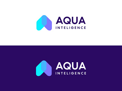 Aqua Inteligence branding clean clever design eye catching eyecatching flat gradient graphic design icon identity lettering logo minimal typography vector