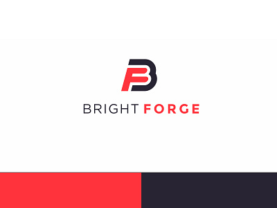 Bright Forge branding clean clever design eye catching eyecatching flat gradient graphic design icon identity lettering logo minimal typography vector
