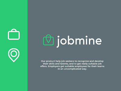 Jobmine branding clean clever design eye catching eyecatching flat gradient graphic design icon identity job lettering logo minimal talent typography vector