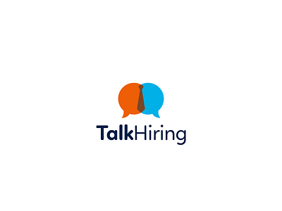 Talk Hiring branding chat clean clever design eye catching eyecatching flat graphic design hire icon identity lettering logo minimal talk talk bubble typography vector