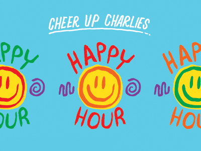 Happy Hour lettering smiley