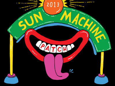 Sun Machine - Patch lettering mouth tongue
