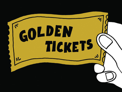 Golden Tickets lettering