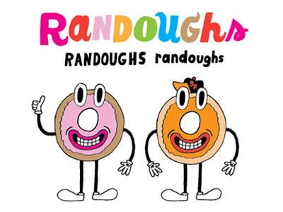Randoughs character donut lettering