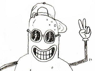 Fresh Pear character hat pear sketch sunglasses