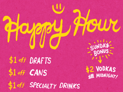 Sunday Bonus! happy hour lettering