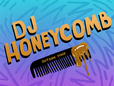 DJ Honeycomb honey lettering pattern